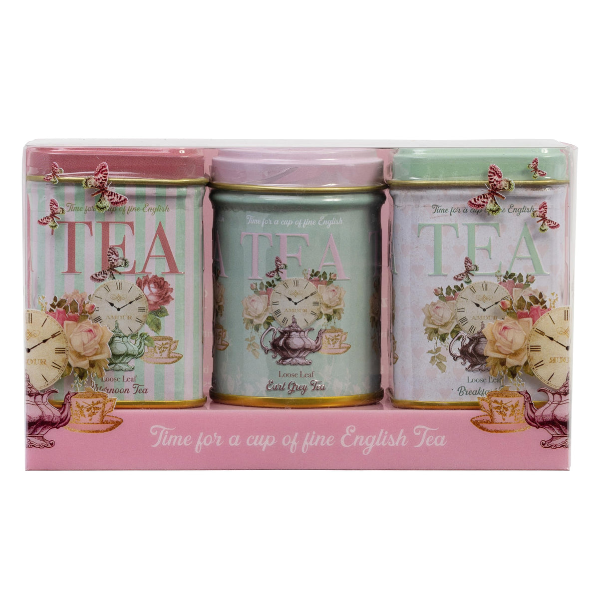 New English Teas Retro Time tin closeup showing vintage charm and compact storage