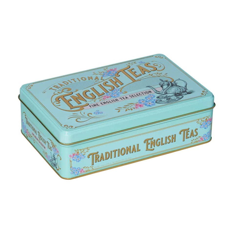 New English Teas Vintage Victorian Tea Tin enhances kitchen decor and tea rituals