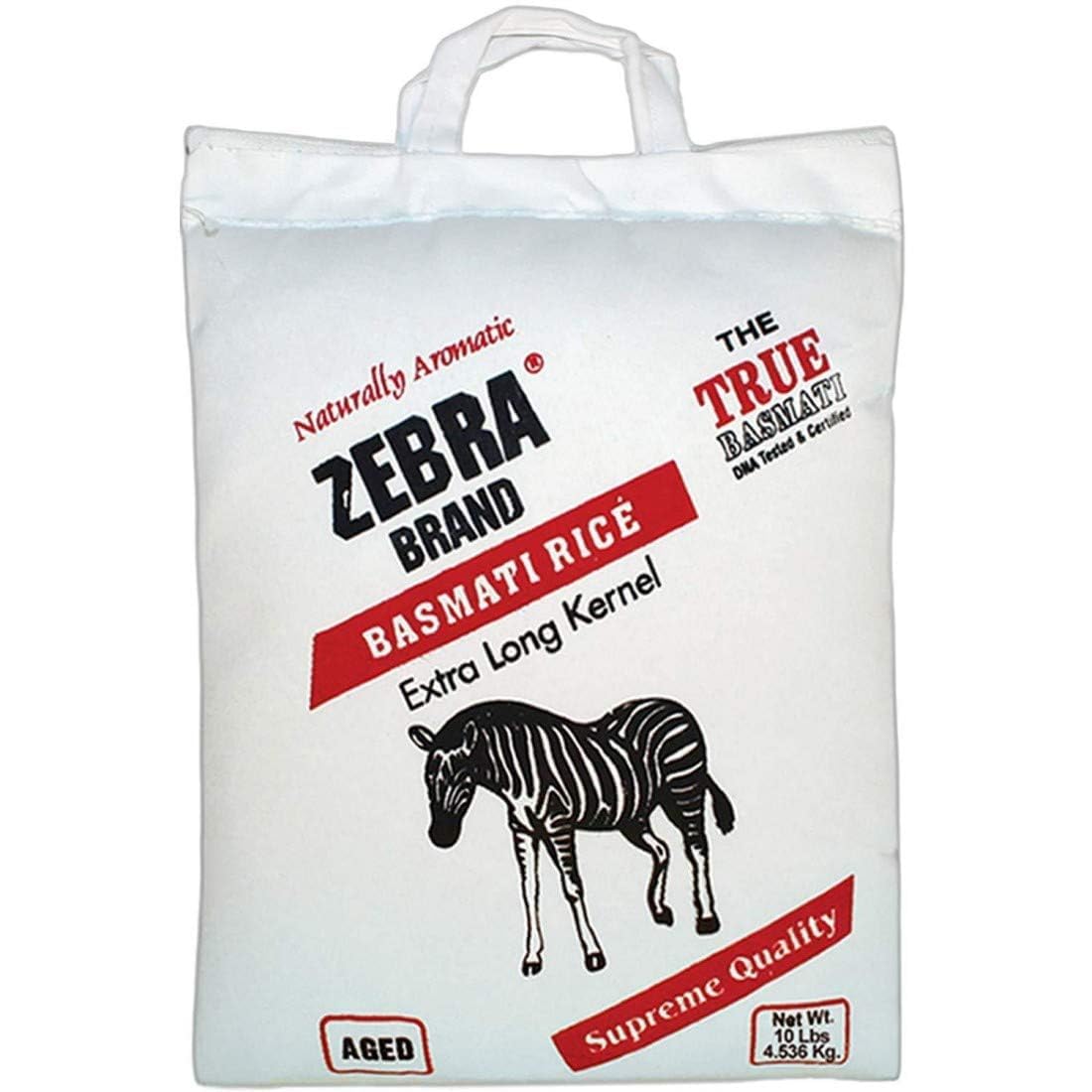 NEW INDIAN SUPERMARKET Zebra Basmati rice bag highlights fragrant aroma and long-grain quality.