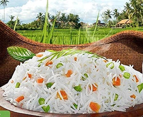 Zebra Basmati rice cooked pilaf highlights aroma and texture.