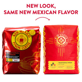 New Mexico Pinon Coffee cup close-up captures nutty-smooth finish and balanced aftertaste.