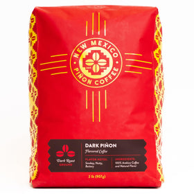 New Mexico Piñon Coffee dark pinon ground 2 lb pack shot highlights bold flavor.