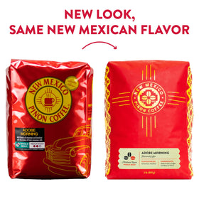 New Mexico Piñon Coffee packaging and label highlight heritage.