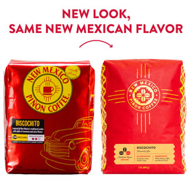 New Mexico Piñon Coffee pinon nut roast close-up showcases rustic NM charm.