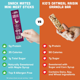Honey BBQ Chicken Sticks closeup with 5g protein per stick ideal for lunchboxes