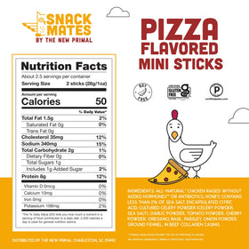 New Primal Snack Mates Pepperoni Pizza Chicken Sticks, ready for school lunchboxes.