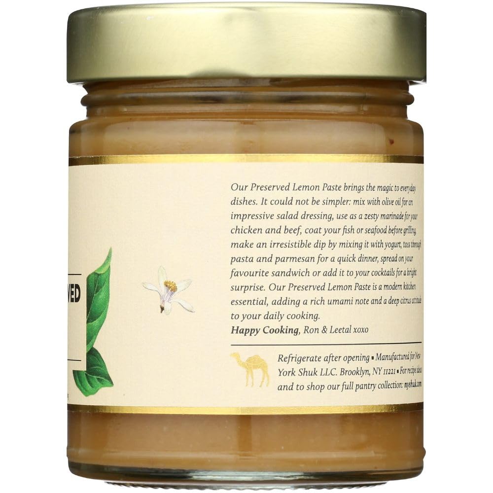New York Shuk Preserved Lemon Paste closeup with salt crystals and citrus aroma for flavor