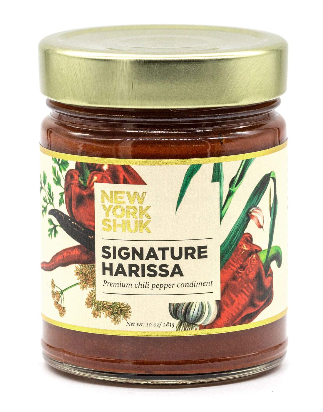 New York Shuk Signature Harissa bottle closeup showing rich flavor for sauces.