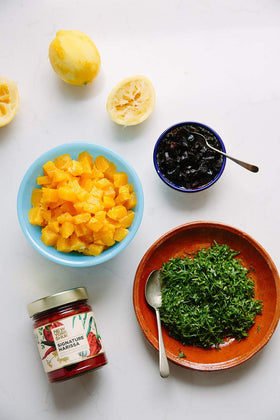 New York Shuk Signature Harissa paste texture closeup ideal for stews and soups.
