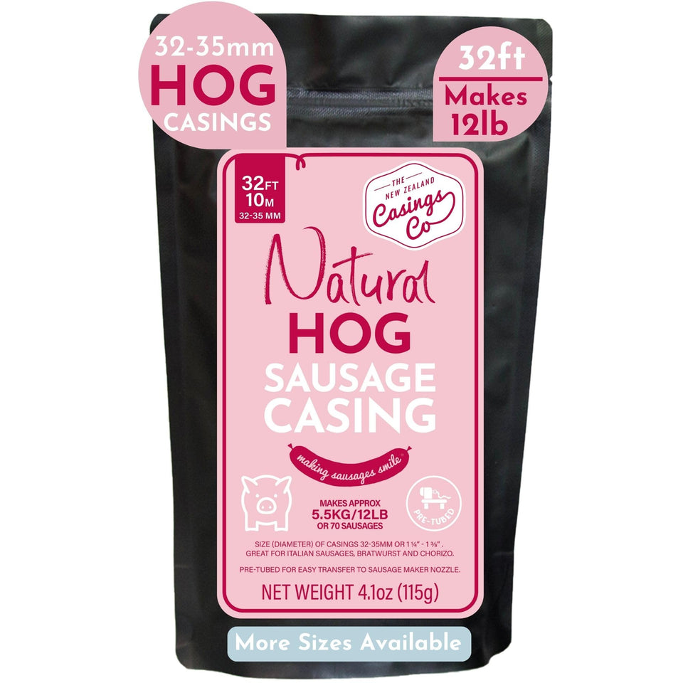 THE NEW ZEALAND CASINGS CO hog casing 32ft pre-tubed for easy load and consistent results.