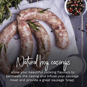 THE NEW ZEALAND CASINGS CO natural-sausage-casing-snappy-texture enhances bite and snap.