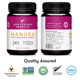 Pouring Manuka honey from a New Zealand Honey Co bottle.