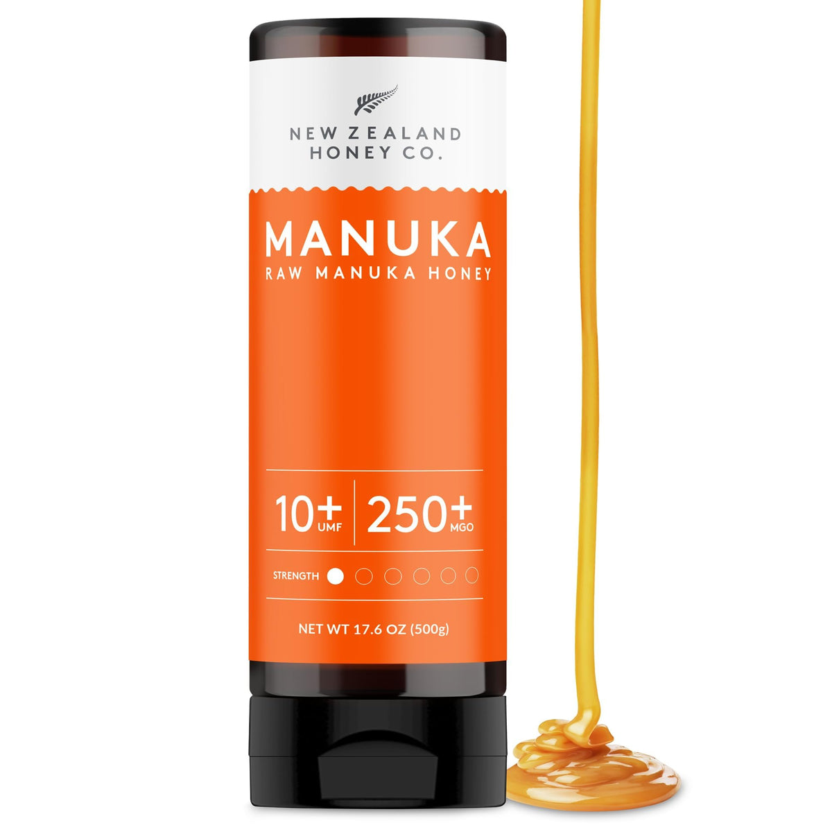 New Zealand Honey Co Manuka Honey squeeze bottle enables precise, mess-free drizzle.