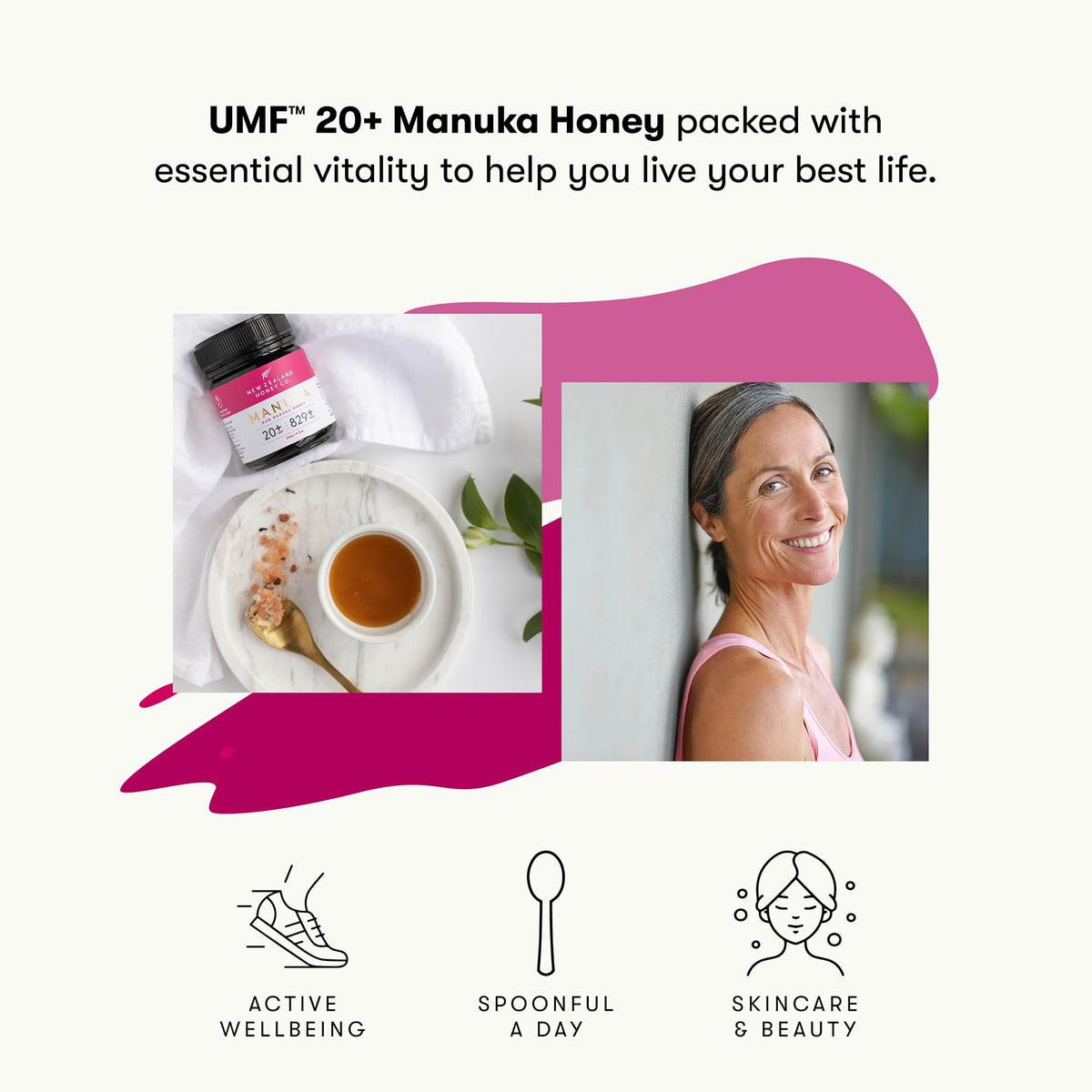 New Zealand Honey Co Manuka honey stirred into tea as a sweetener