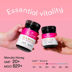 New Zealand Honey Co. UMF-certified Manuka label indicating quality and authenticity.