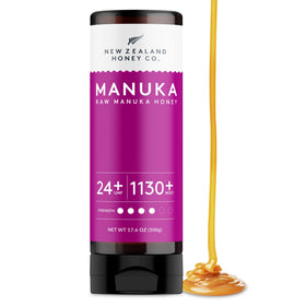 New Zealand Honey Co Manuka honey UMF 24+ bottle for precise drizzle and premium flavor