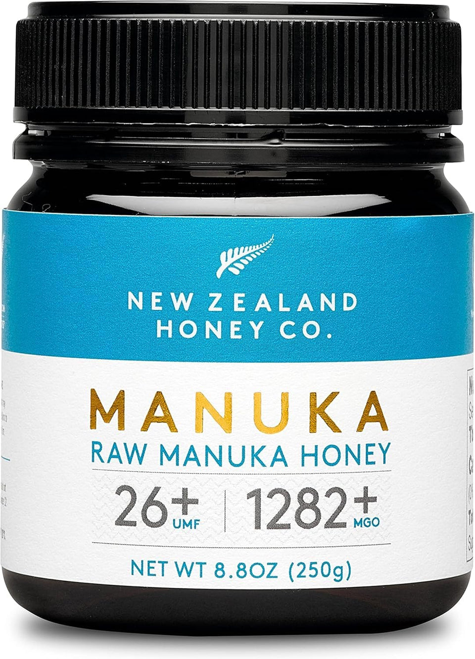 New Zealand Honey Co Manuka UMF 26+ bottle showcases premium flavor potential.