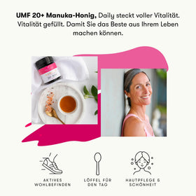 New Zealand Honey Co. Manuka UMF20+ packaging box suggesting gift-worthy quality.