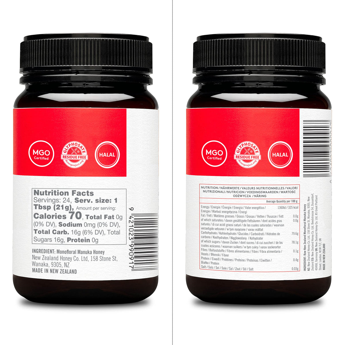 New Zealand Honey Co. Raw Manuka UMF15 bottle label with UMF certification