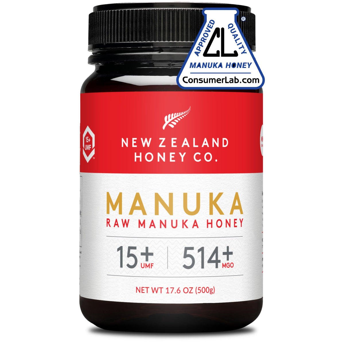 New Zealand Honey Co. Raw Manuka UMF15 bottle pouring for natural sweetness and texture