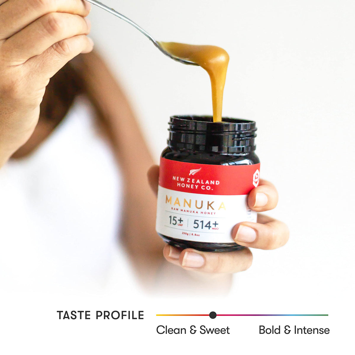 New Zealand Honey Co. Raw Manuka UMF15 drizzle on yogurt for flavor