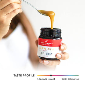 New Zealand Honey Co. Raw Manuka UMF15 drizzle on yogurt for flavor