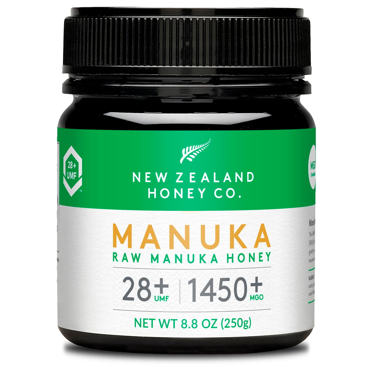 New Zealand Honey Co raw Manuka UMF28 honey bottle highlights premium quality for daily use.