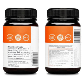New Zealand Honey Co UMF 10+ label close-up highlighting authentic Manuka certification.