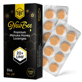 NEWBEE Manuka Lozenges 16-count pack shot for daily, convenient use.