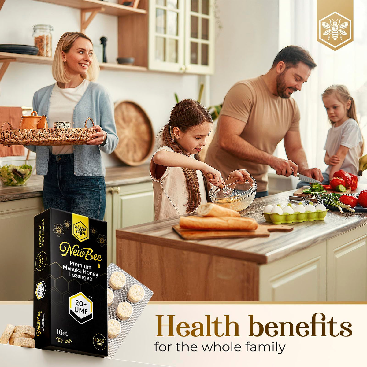 NEWBEE Manuka Lozenges ready-to-use lozenges on-display for quick relief.
