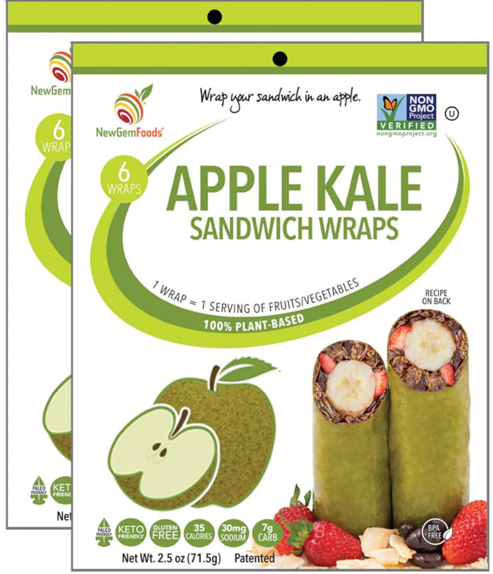 NewGem Apple Kale Wraps rolled tight for a quick on-the-go lunch.