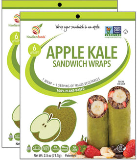 NewGem Apple Kale Wraps rolled tight for a quick on-the-go lunch.