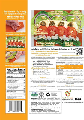 NewGem wraps with colorful vegetables show easy veggie wrap ideas for lunches.