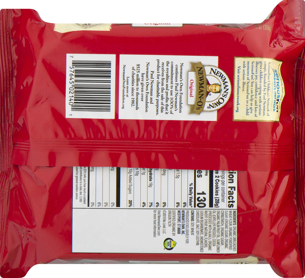 Front view of Newman's Own Newman-O's Original 13 oz pack.