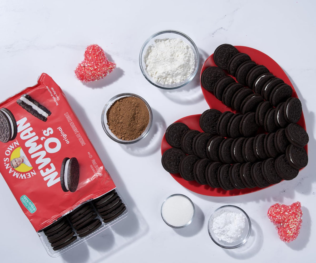 Newman's Own Newman-O's packaging shot highlighting organic ingredients and a dairy-free snack.