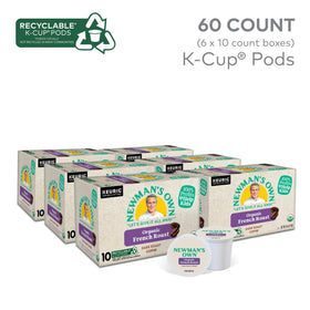 Newman's Own Organic French Roast packaging highlights organic and kosher certification.