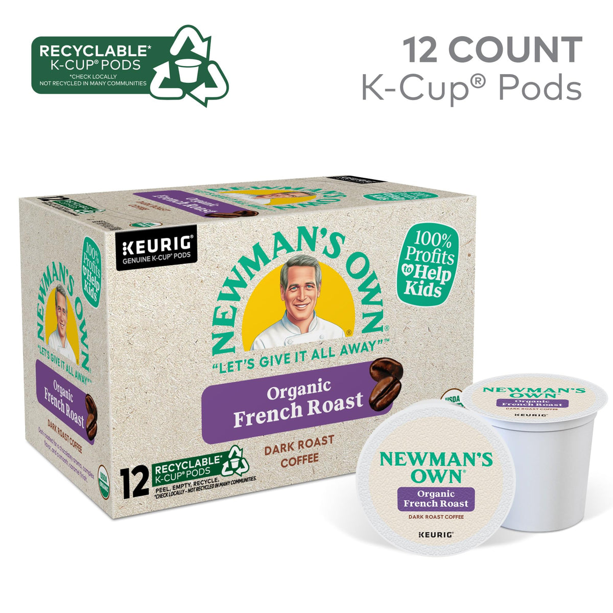 Newman's Own Organic French Roast flavor notes caramel and dark chocolate aroma.