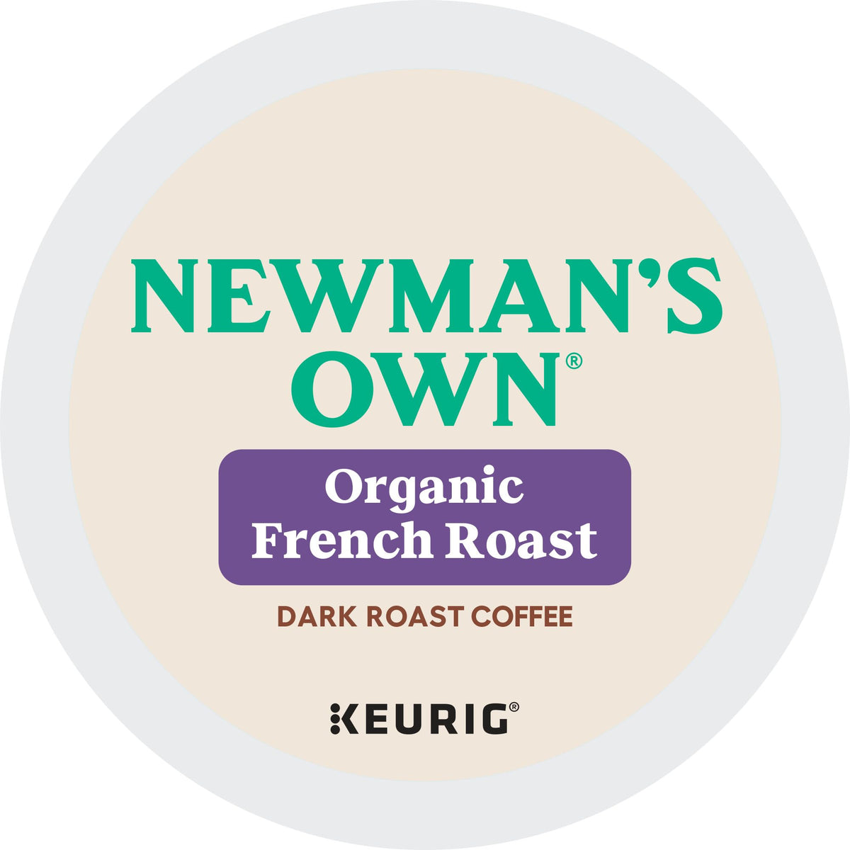 Close-up of Newman's Own Organic French Roast K-Cups highlighting bold flavor