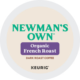 Close-up of Newman's Own Organic French Roast K-Cups highlighting bold flavor