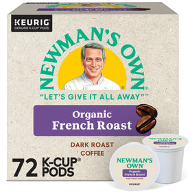 Newman's Own Organic French Roast K-Cups packaging for easy brewing