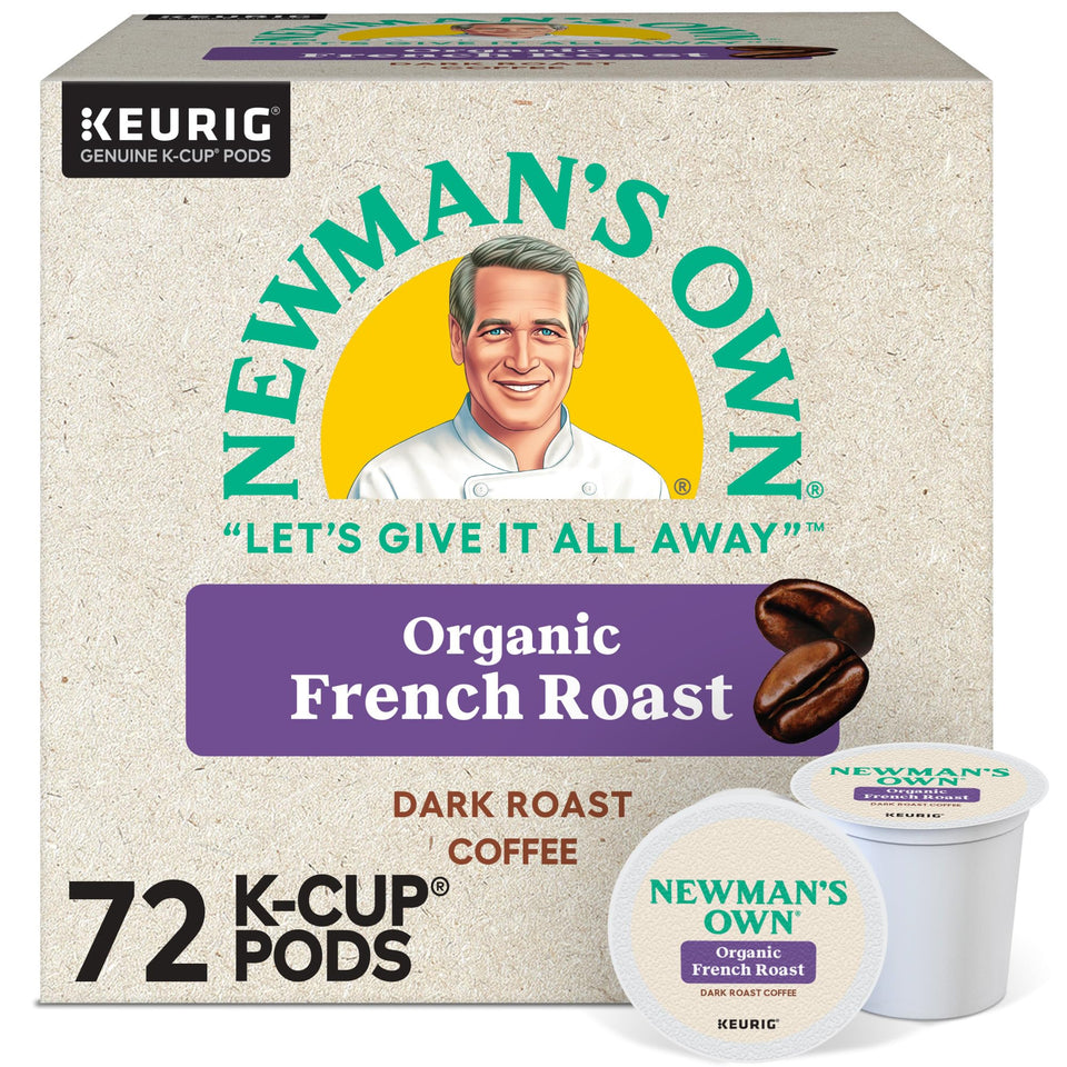Newman's Own Organic French Roast K-Cups packaging for easy brewing