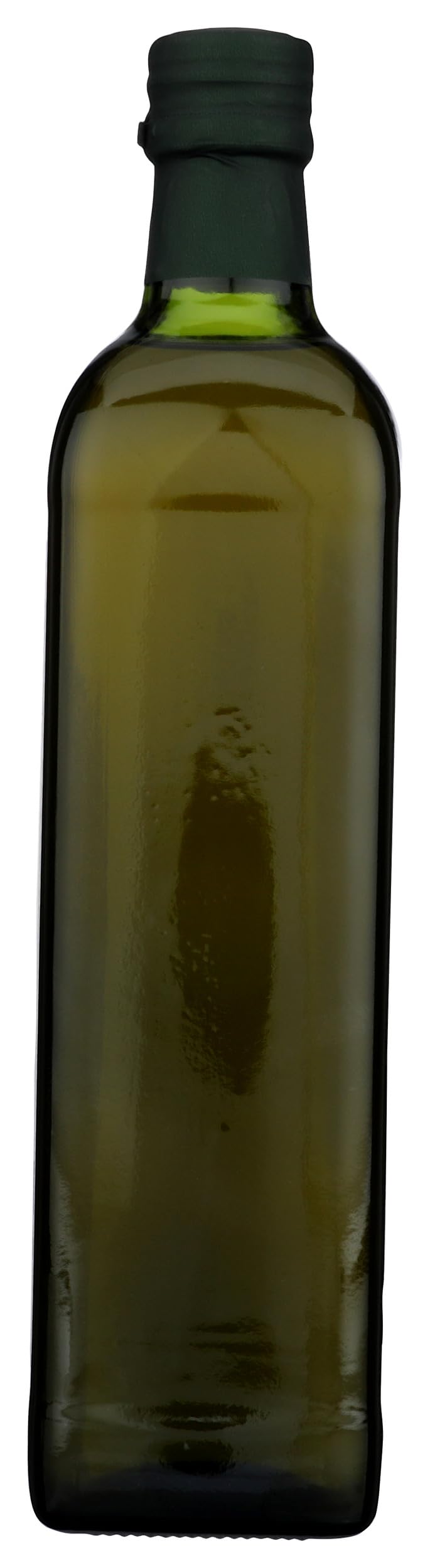 Newman's Own Organic Olive Oil label closeup emphasizes first cold pressed processing