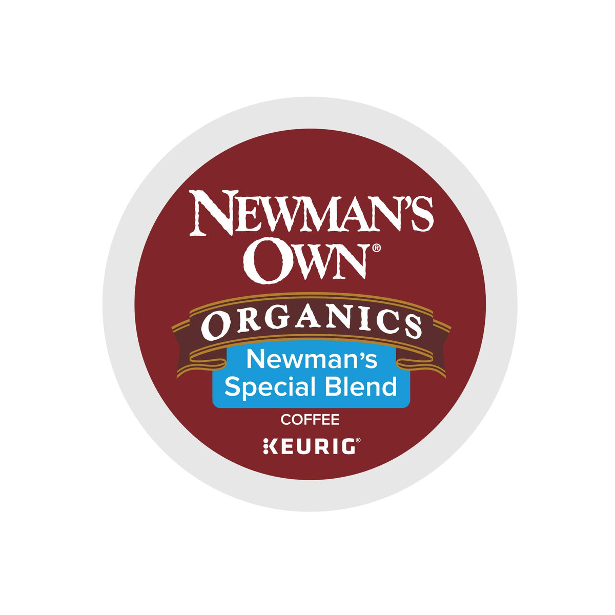 Newman's Own Organic Special Blend coffee pod on kitchen counter.