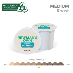 Newman's Own Organic Special Blend k-cup pods ready for quick brews.