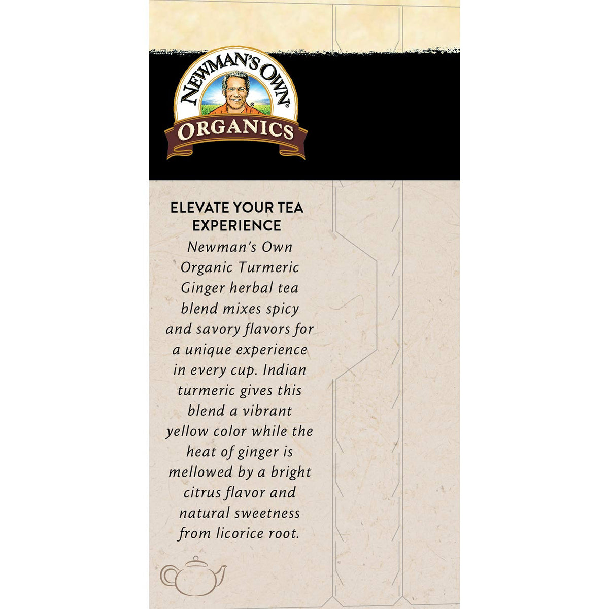 Newman's Own Organic Turmeric Ginger Tea packaging boxes showing 20 bags per box