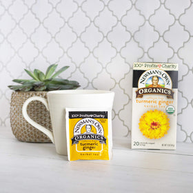 Newman's Own packaging highlights organic and kosher certifications.