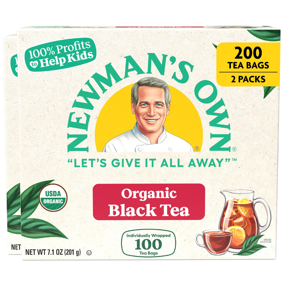 Newman's Own Organic Black Tea box-pack-2 ready for morning routine