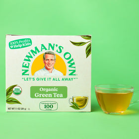 Recyclable packaging concept for Newman’s Own Organic Green Tea bags.