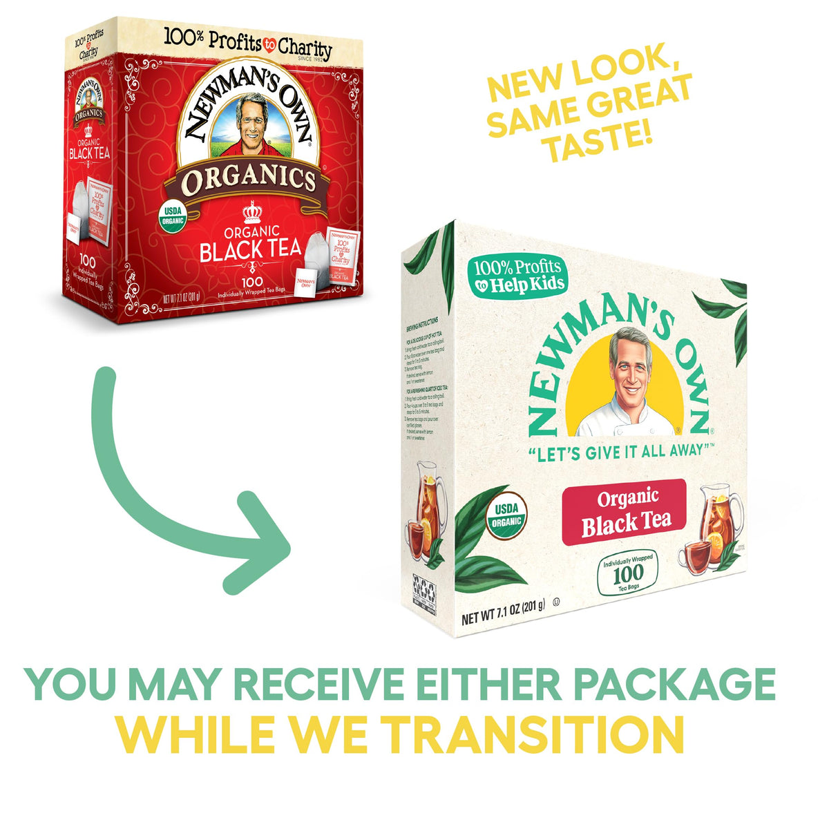 Newman's Own Organic Black Tea ideal for hot brew or cold brew