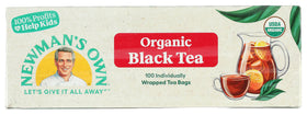 Warm mug of brewed Newman's Own Organics Royal Black Tea with amber color.